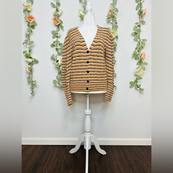 A.L.C. Rebekah Stripped Wool Blend Cardigan - Picture 3 of 10